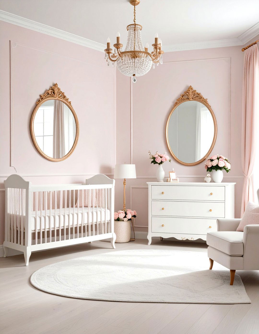 Neutral Princess Nursery with Blush Accents - 20 Princess Nursery Ideas