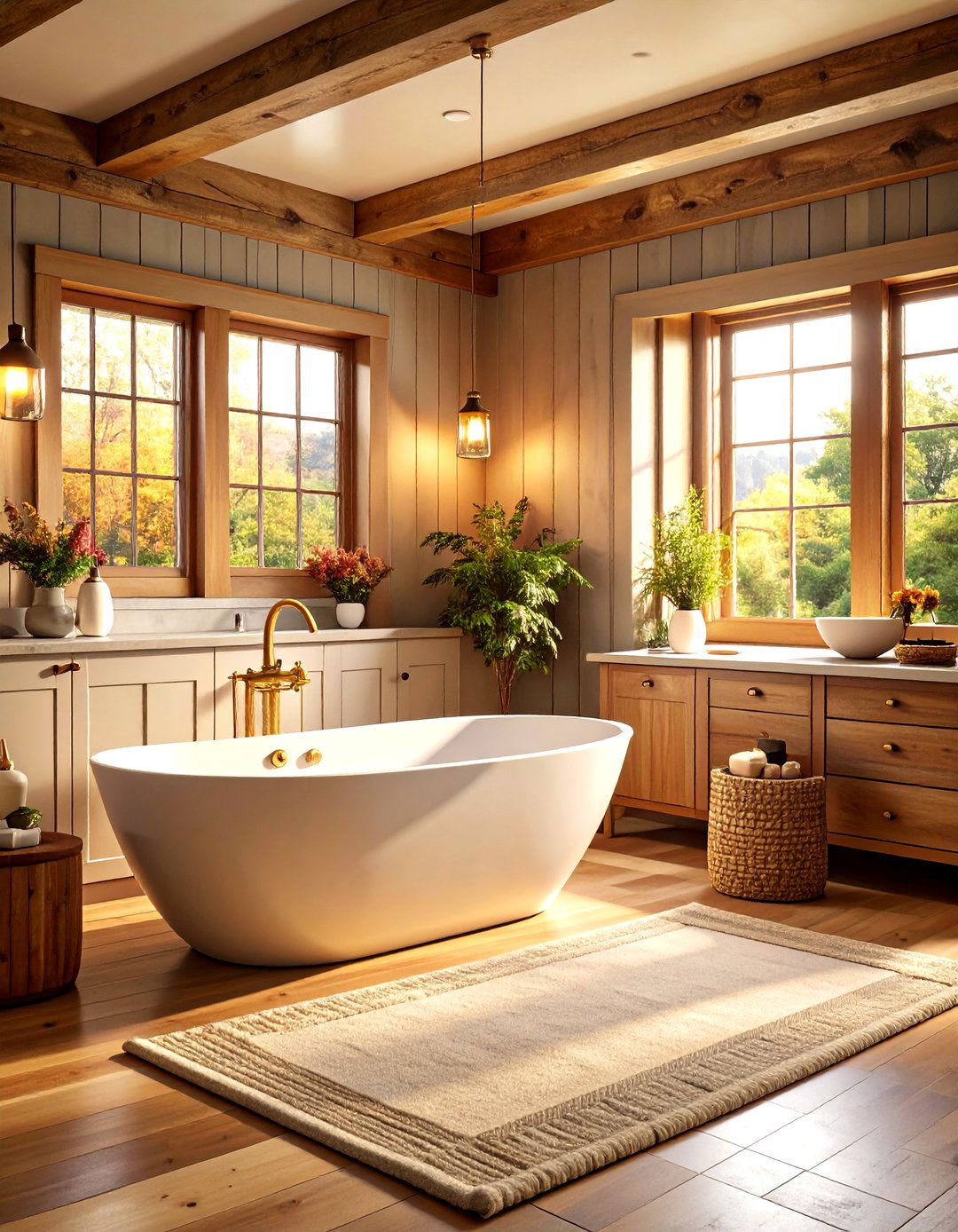 Neutral Spa Modern Farmhouse Bathroom - 20 Modern Farmhouse Bathroom Ideas