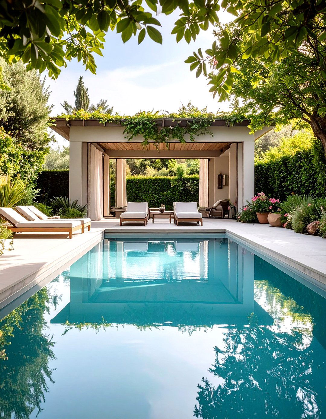 Neutral Toned Interior Finish - 20 Small Inground Pool Ideas