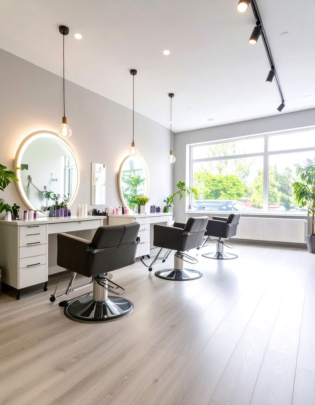 Neutral and Light Color Schemes - 20 Small Salon Interior Design Ideas