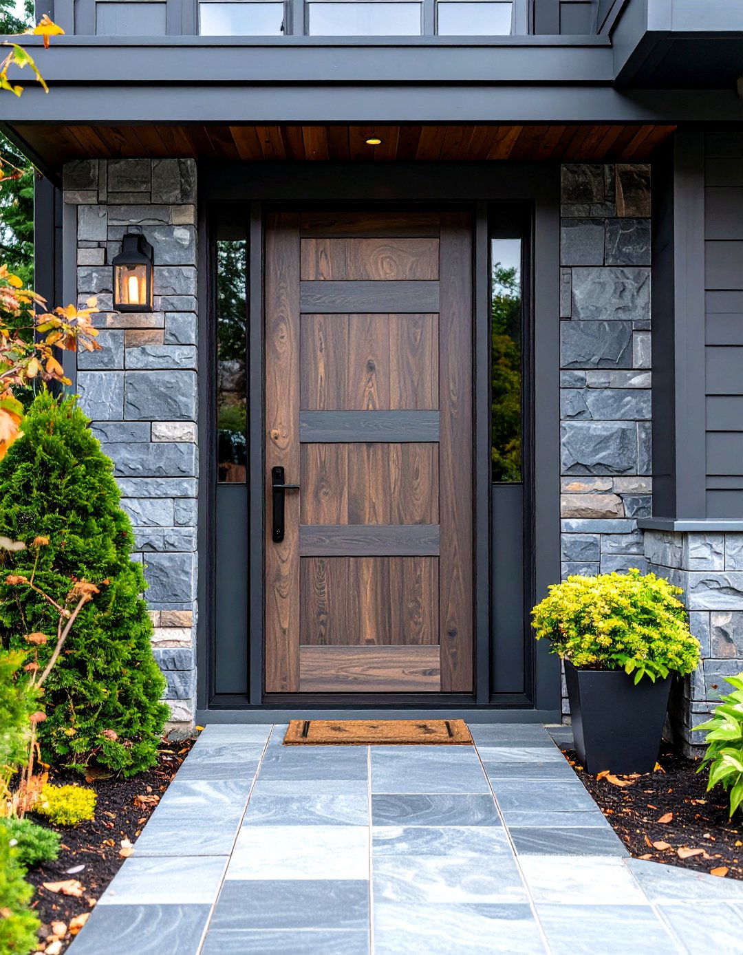 Neutral and Sleek - 20 Stained Front Door Ideas