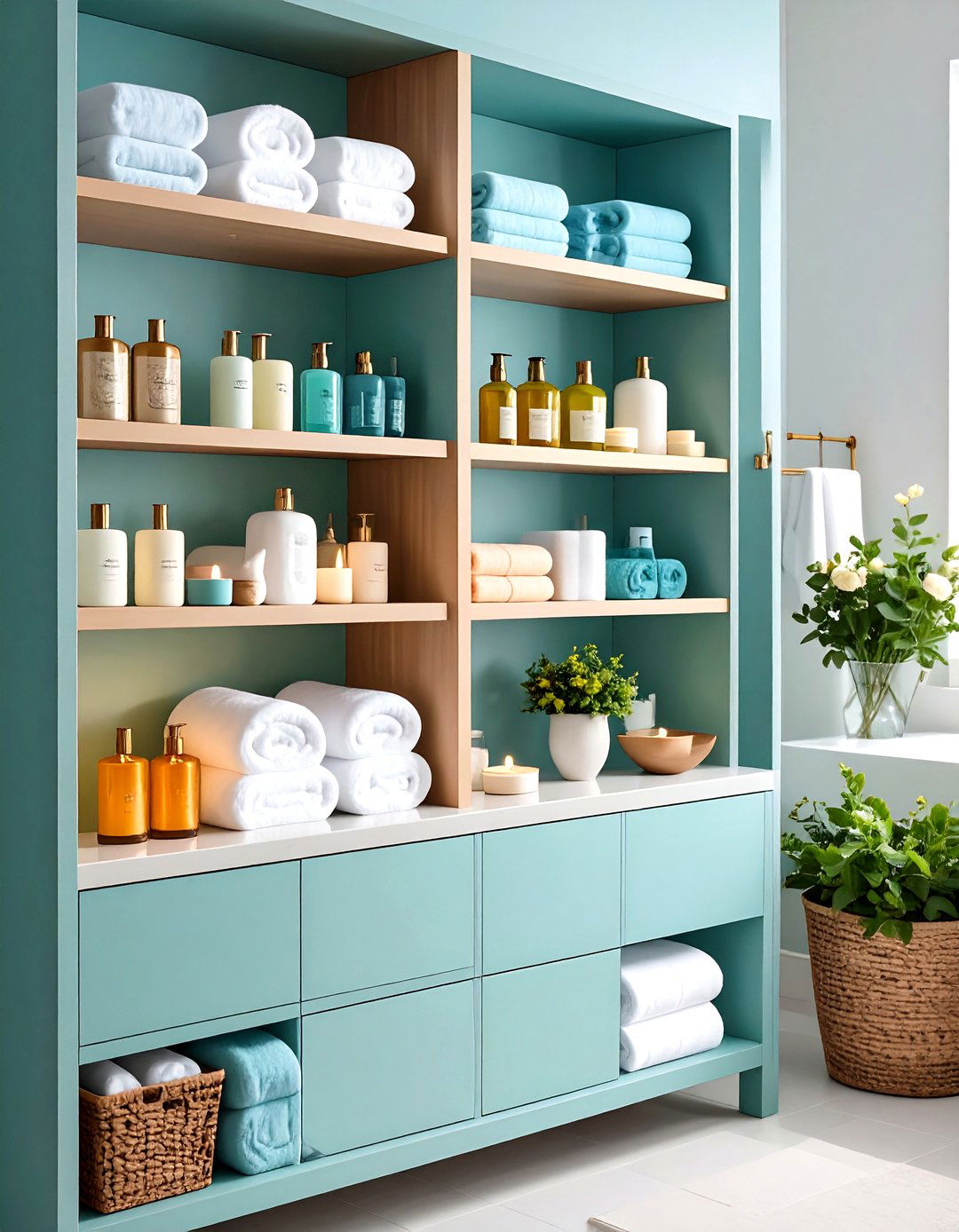 Niche Shelving Highlights Treasures in an Ensuite Bathroom - 20 Ensuite Bathroom Ideas