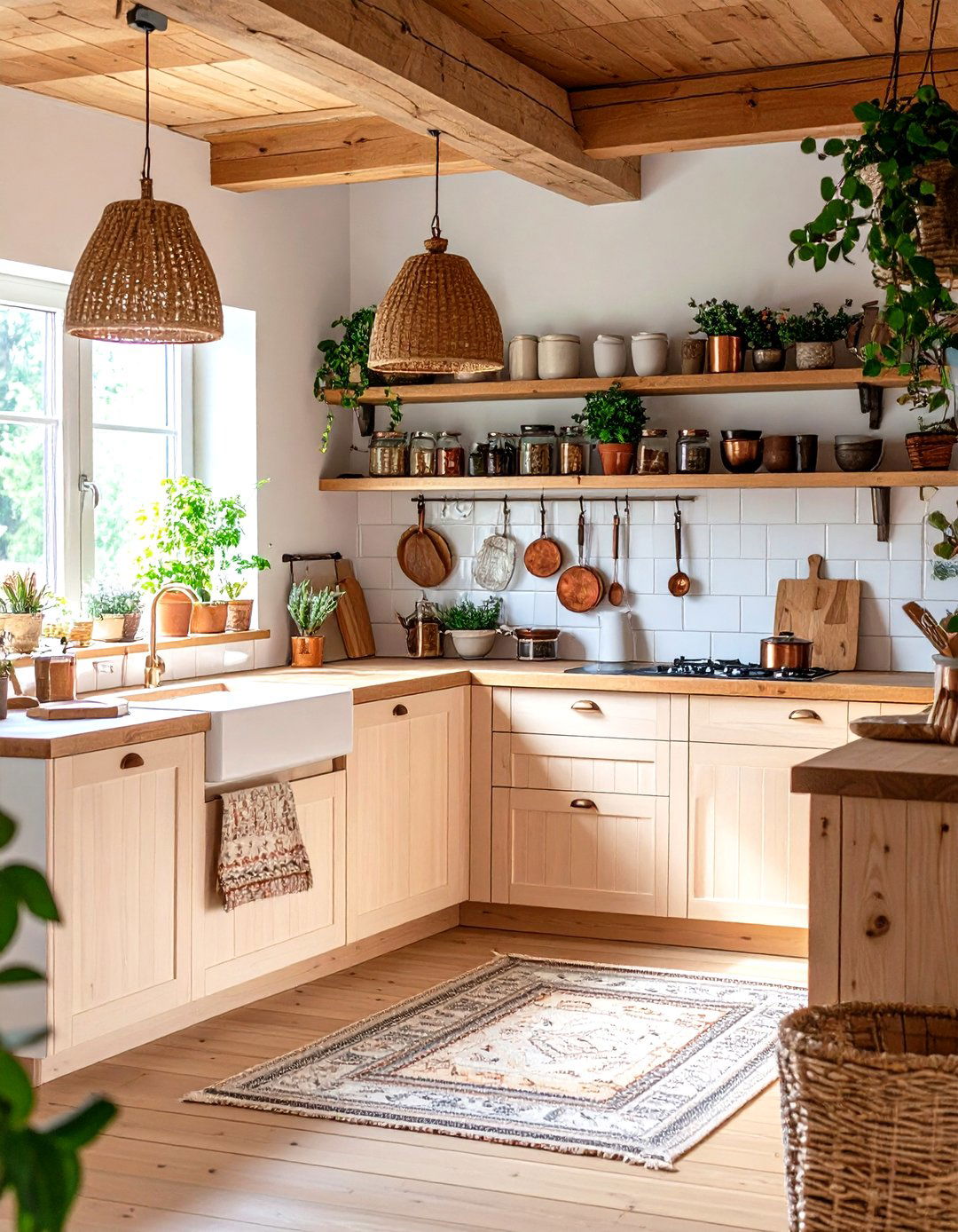Nordic Cabin Kitchen with Butcher Block Countertops - 20 Kitchens With Butcher Block Countertops
