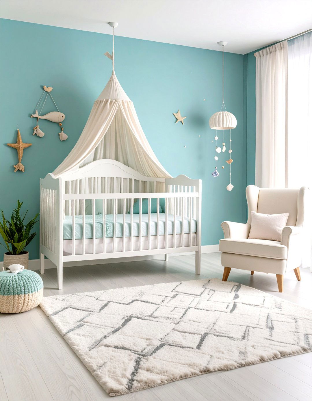 Nursery Mermaid Bedroom with Soft Pastels and Gentle Themes - 20 Mermaid Bedroom Ideas