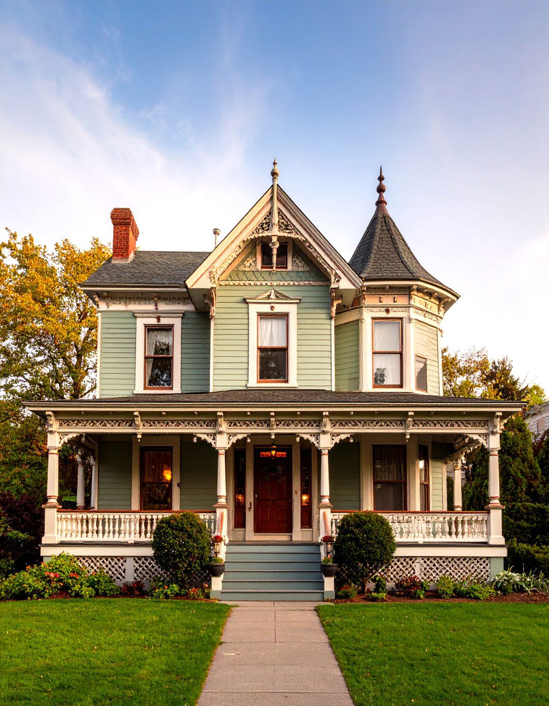 OakmossEarthy Saturated Green Victorian House Color - 20 Green Victorian House Colors