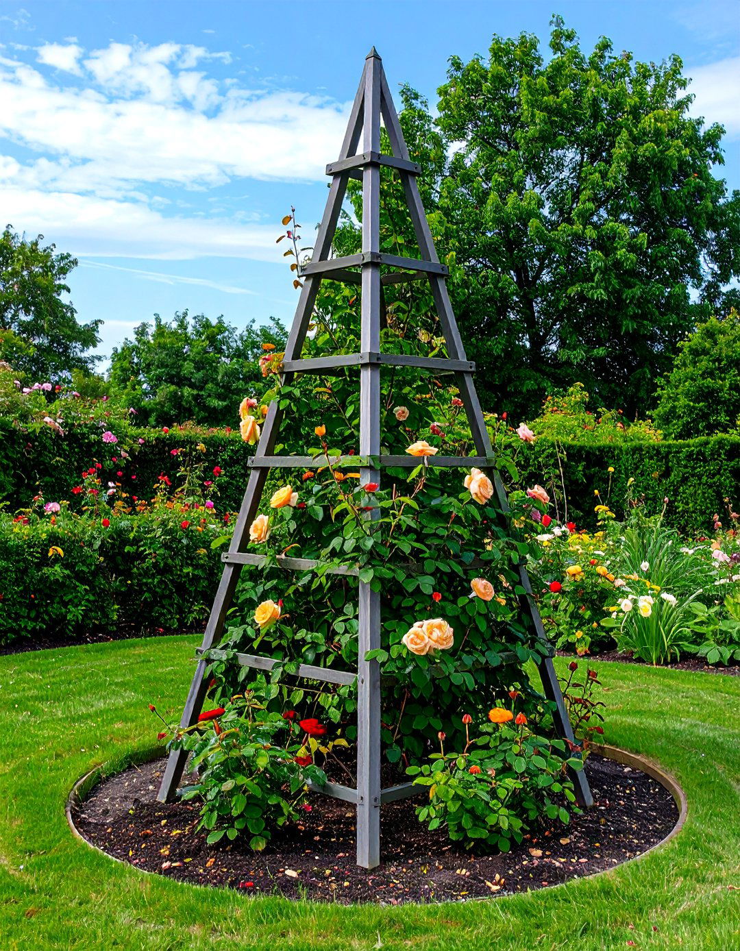 Obelisk Trellis Garden Centerpiece - 20 Garden Centerpiece Ideas