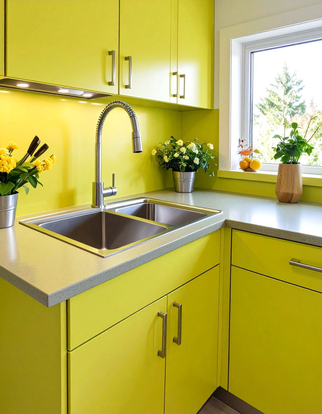 Offset Drain Corner Kitchen Sink for Extra Storage - 20 Corner Kitchen Sink Ideas