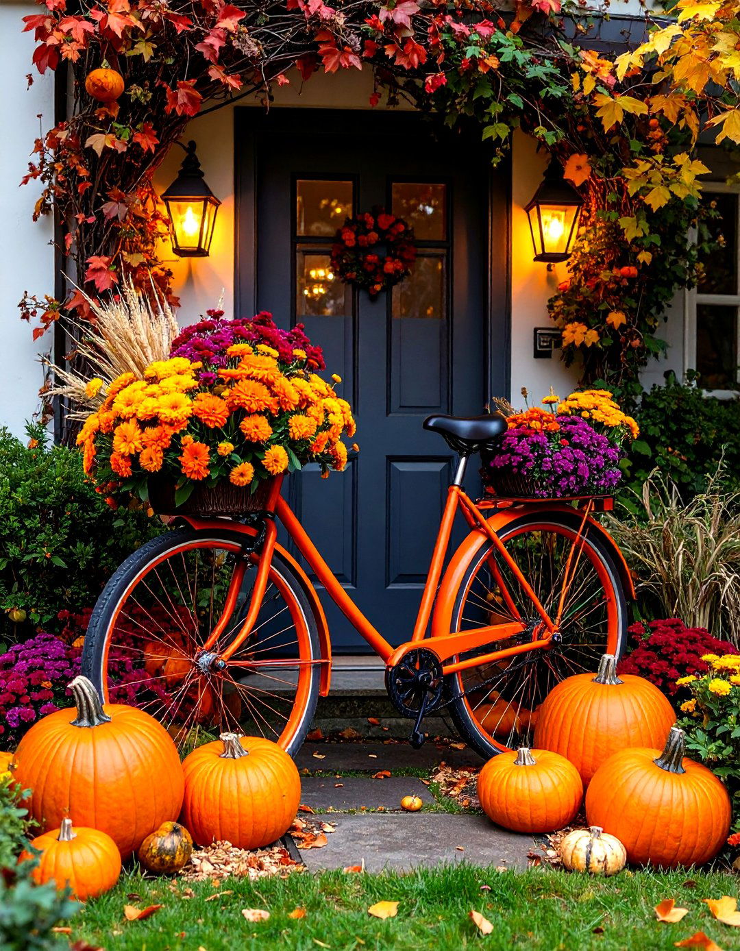 Old Bicycle Garden Autumn Harvest Festival - 20 Old Bicycle Garden Ideas