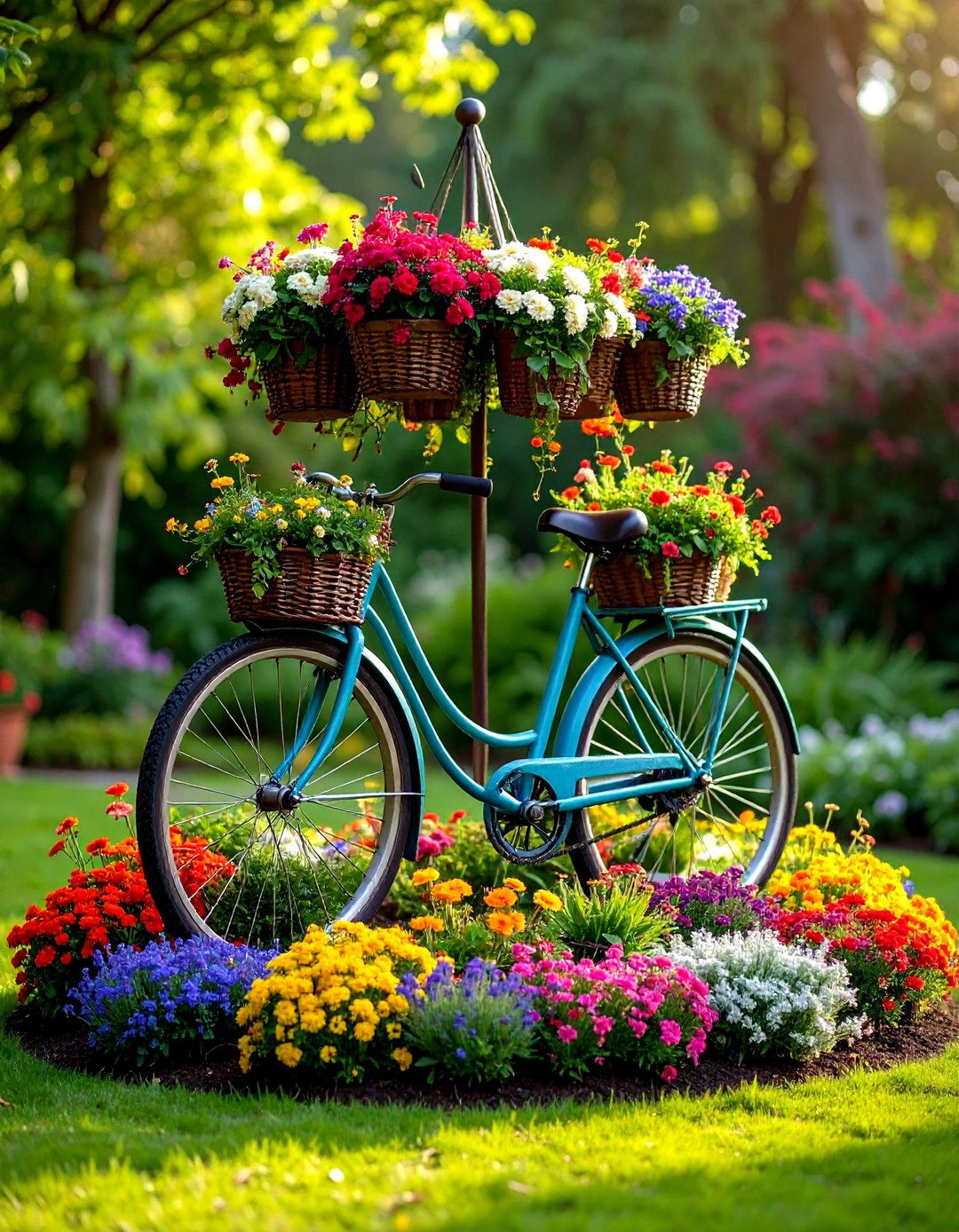 Old Bicycle Garden Container Garden Carousel - 20 Old Bicycle Garden Ideas