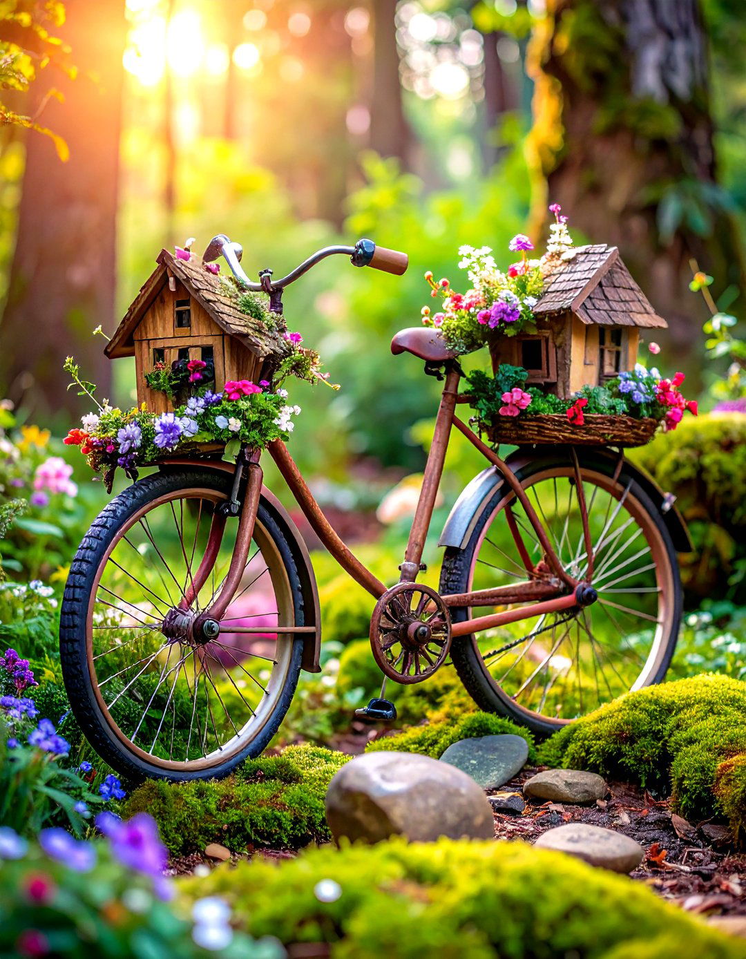 Old Bicycle Garden Fairy Tale Theme - 20 Old Bicycle Garden Ideas