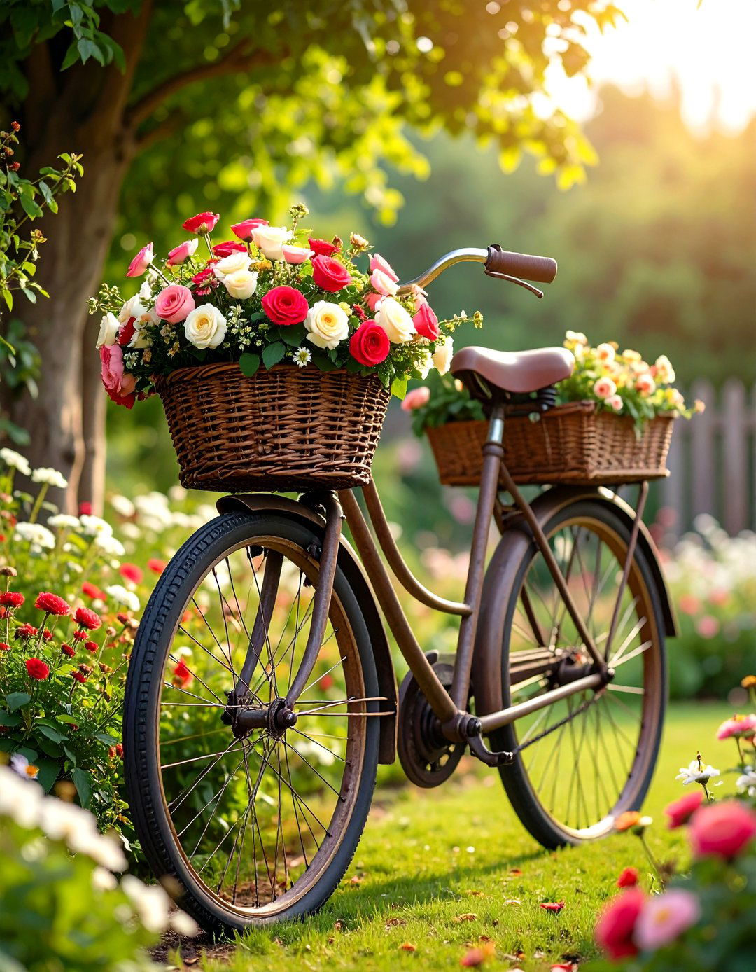 Old Bicycle Garden Vintage Cottage Display - 20 Old Bicycle Garden Ideas