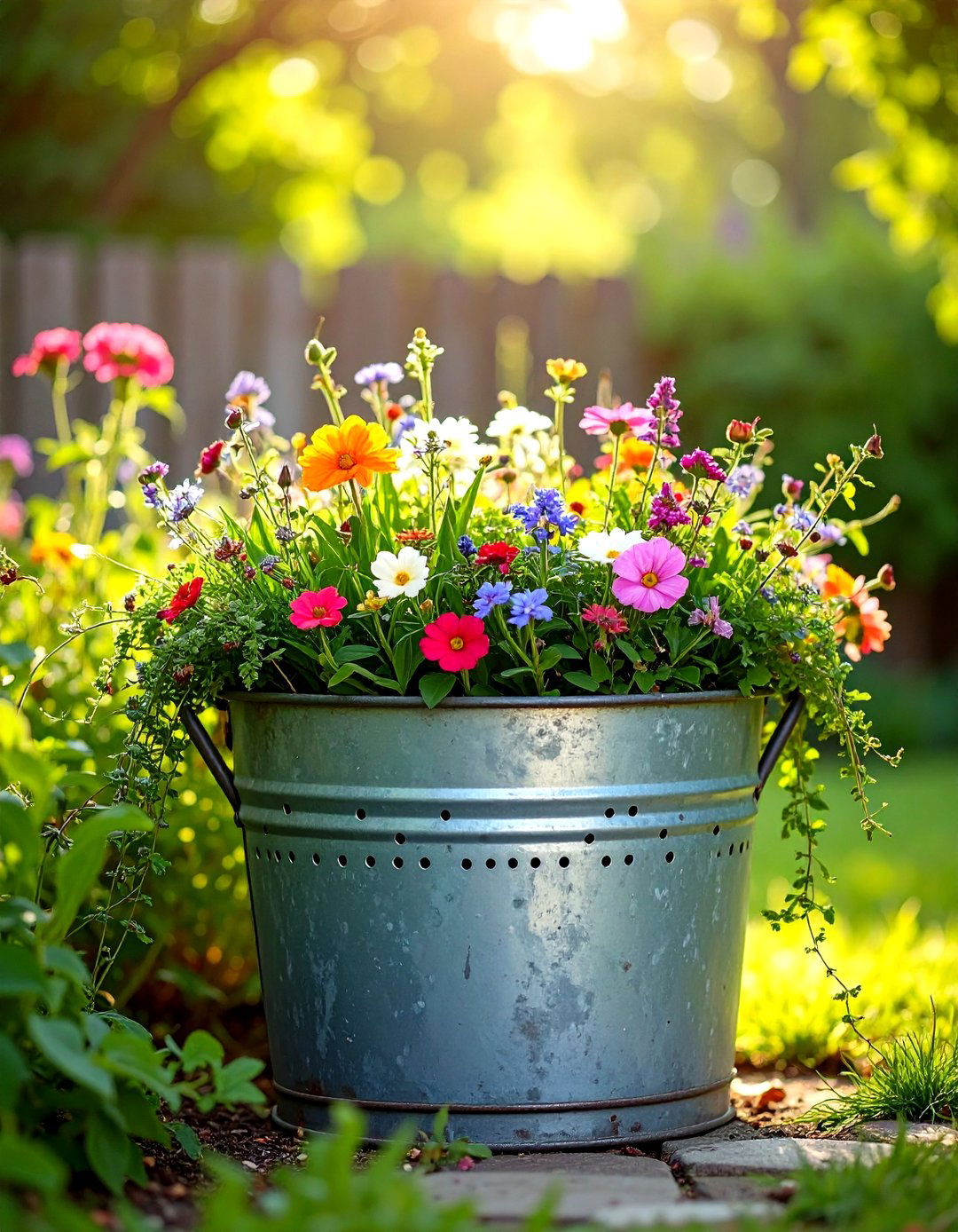 Old Galvanized Washtub or Bucket - 20 Vintage Garden Ideas