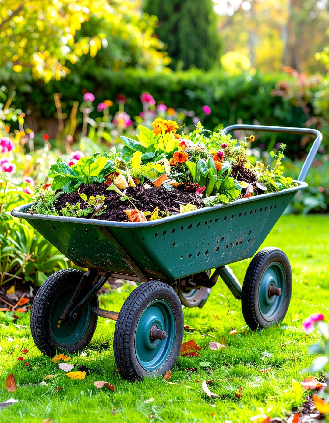 Old Wheelbarrow Compost Bin System - 20 Old Wheelbarrow Ideas