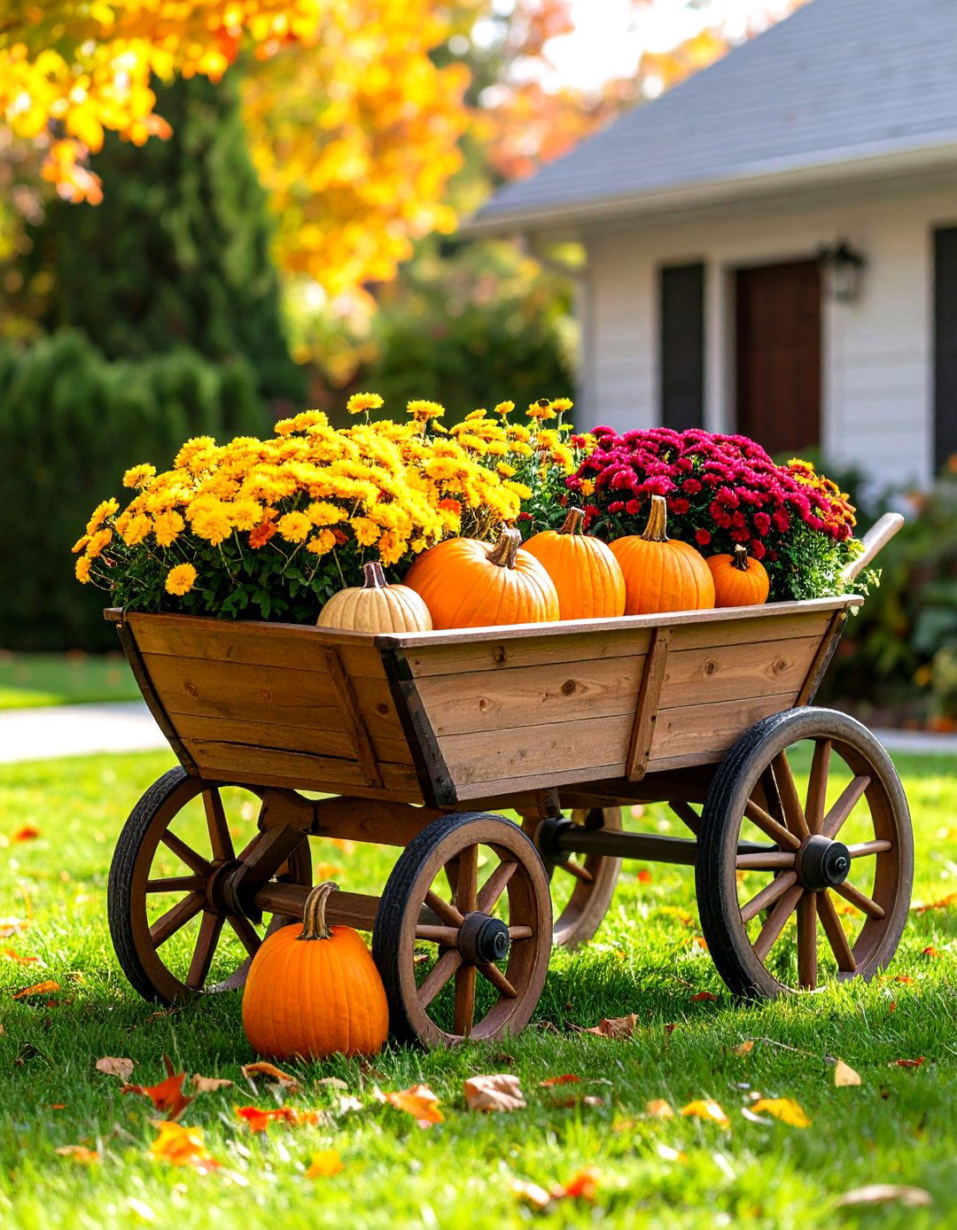 Old Wheelbarrow Seasonal Display Stand - 20 Old Wheelbarrow Ideas