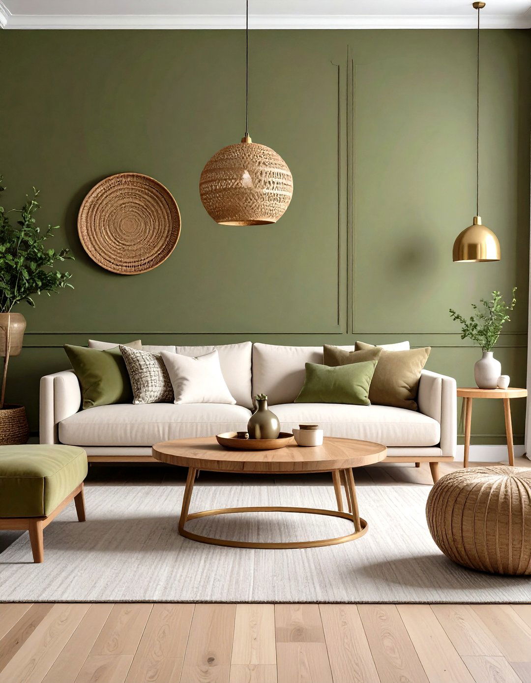 Olive Green Accent Wall Living Room - 20 Olive Green Room Ideas