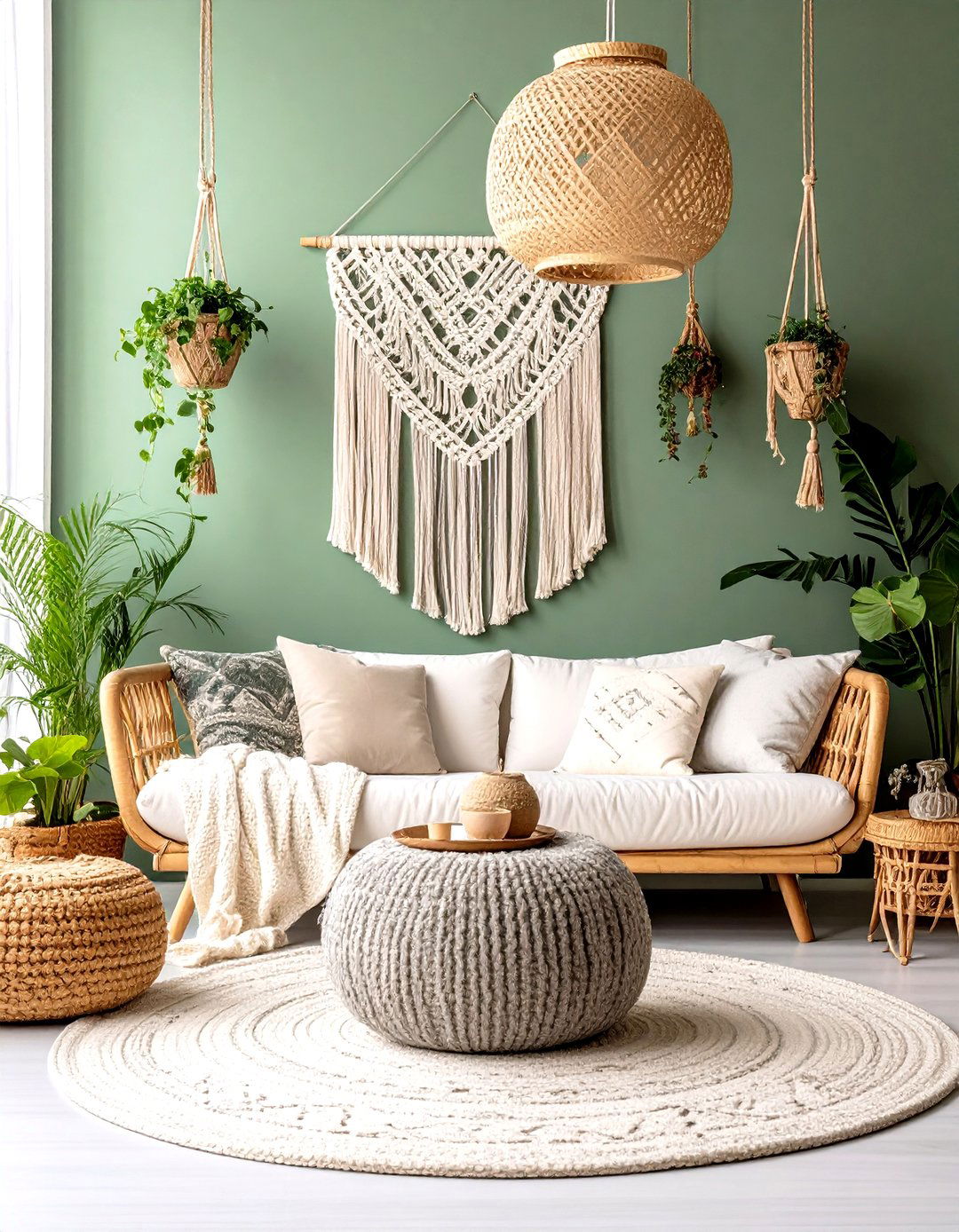 Olive Green Accent Wall for Bohemian Style - 20 Olive Green Accent Wall Ideas