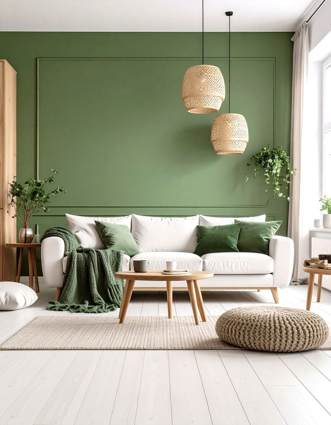 Olive Green Accent Wall for Scandinavian Design - 20 Olive Green Accent Wall Ideas