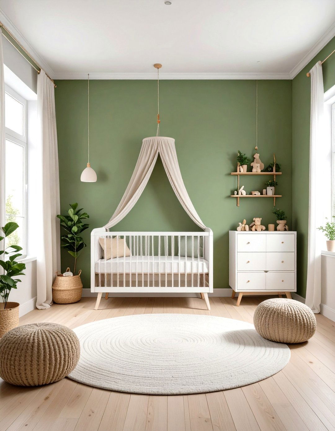Olive Green Accent Wall in Nursery - 20 Olive Green Accent Wall Ideas