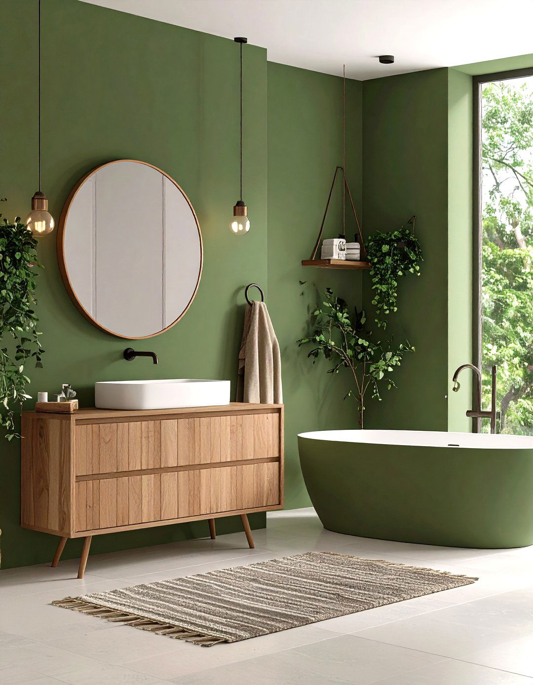 Olive Green Bathroom Minimalist Scandinavian Style - 20 Olive Green Bathroom Ideas