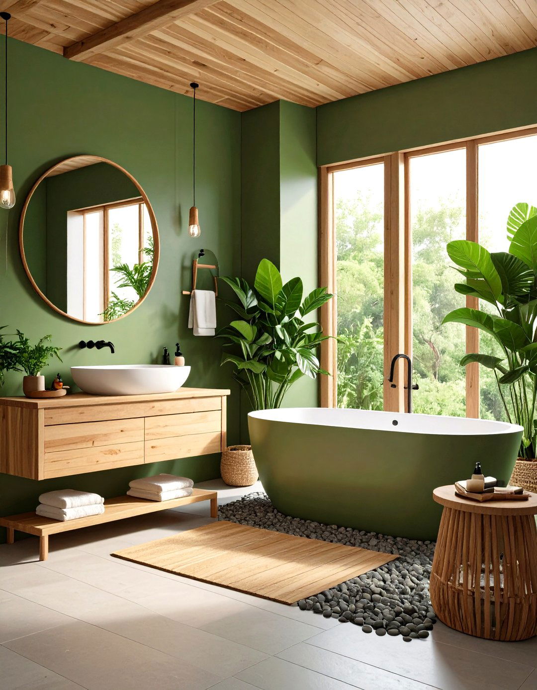 Olive Green Bathroom Nature Inspired Design Theme - 20 Olive Green Bathroom Ideas