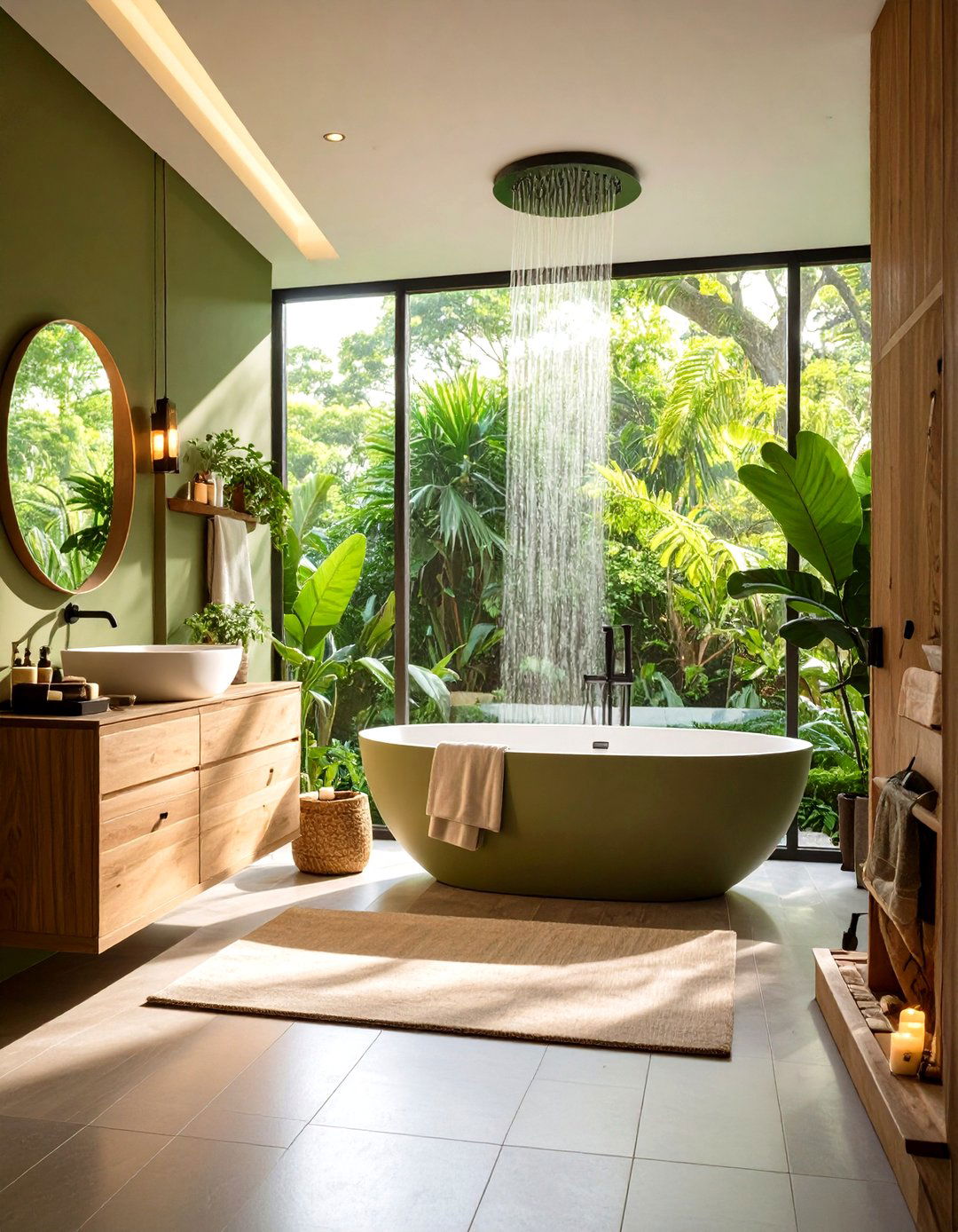 Olive Green Bathroom Spa Like Retreat Design - 20 Olive Green Bathroom Ideas