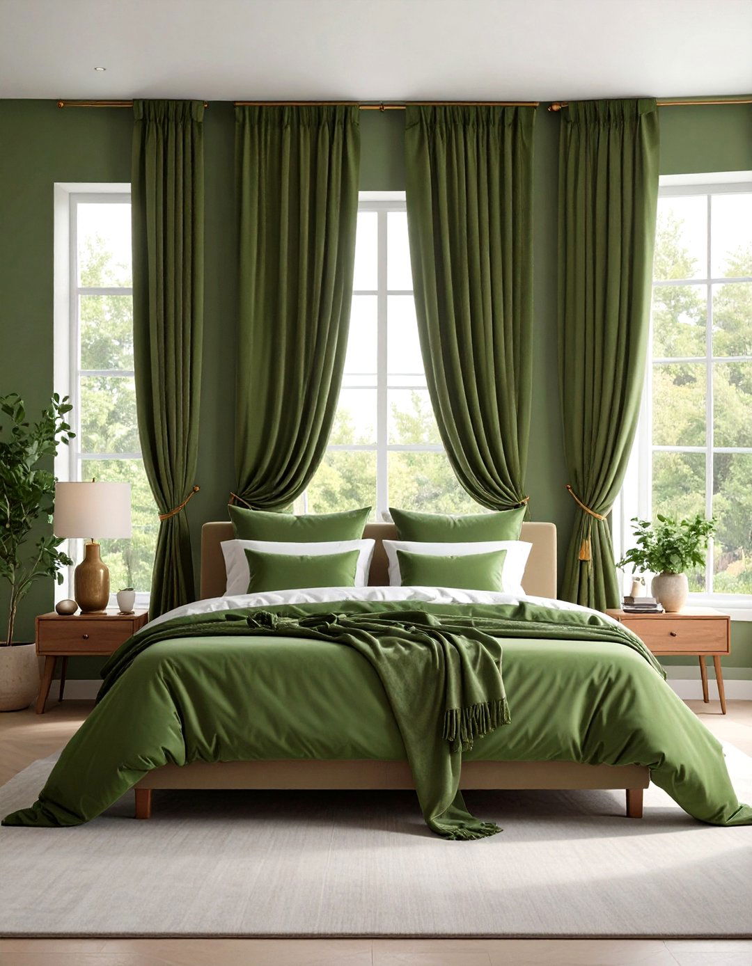Olive Green Bedroom Curtains and Window Treatments - 20 Olive Green Bedroom Ideas