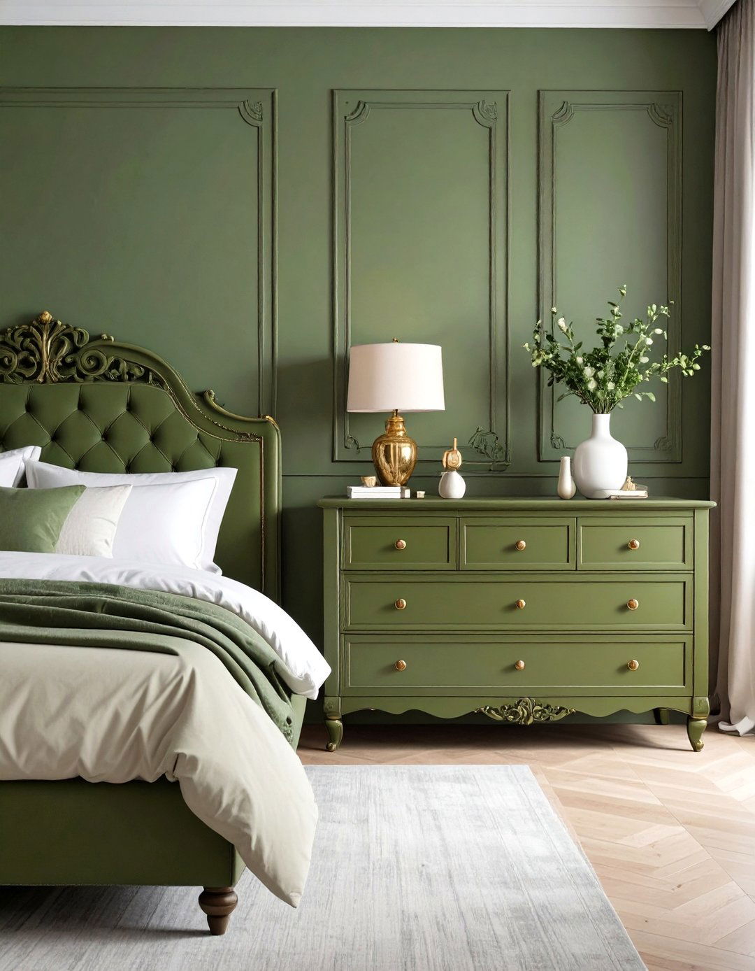 Olive Green Bedroom Furniture as Bold Statement Pieces - 20 Olive Green Bedroom Ideas