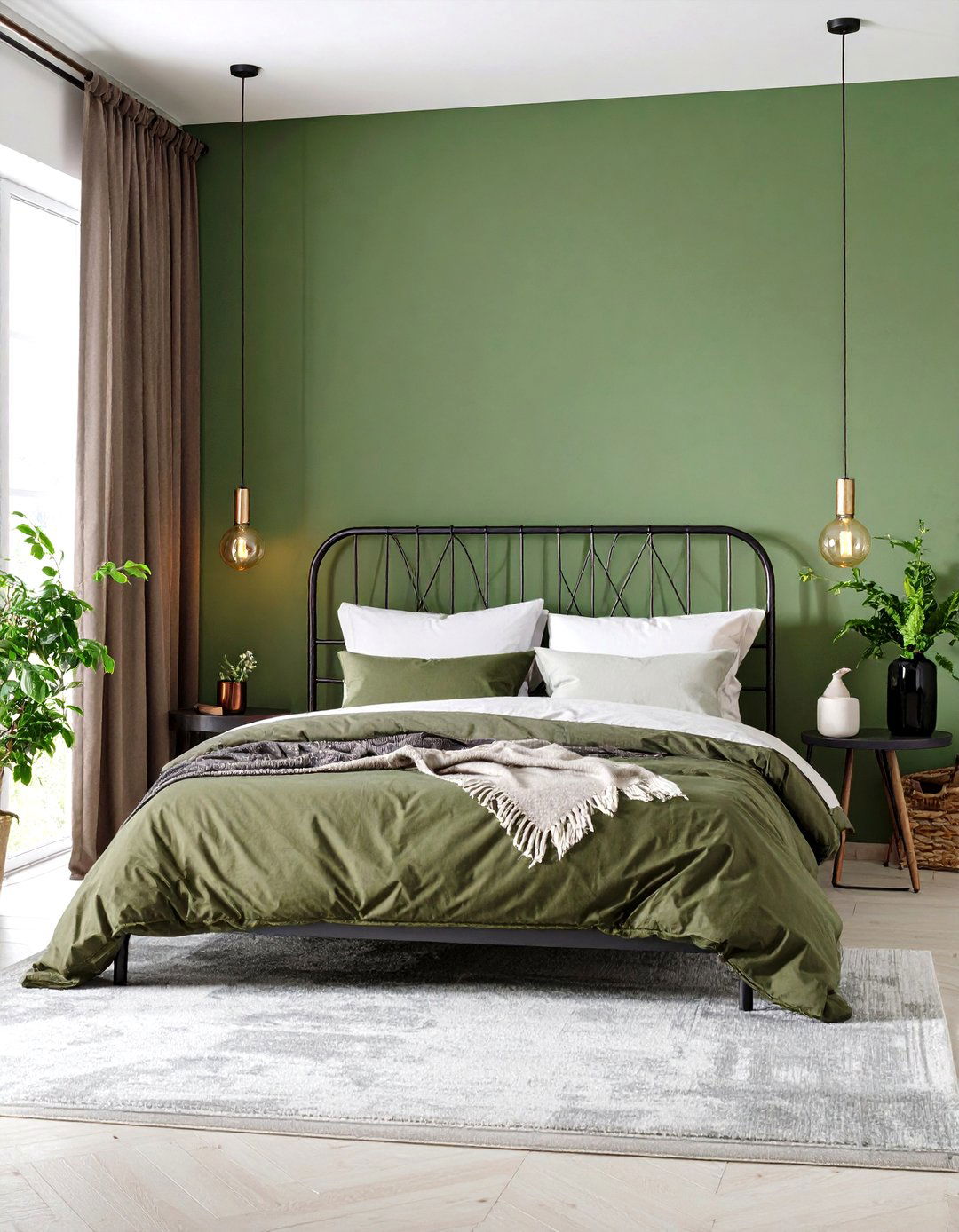 Olive Green Bedroom Industrial and Contemporary Elements - 20 Olive Green Bedroom Ideas
