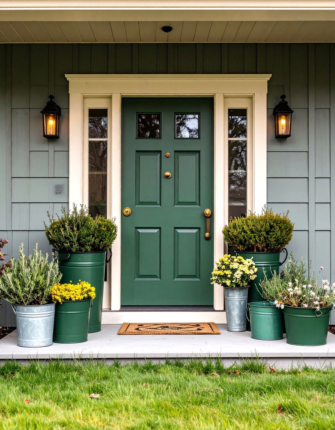 Olive Green Brown House Front Door Color - 20 Brown House Front Door Colors