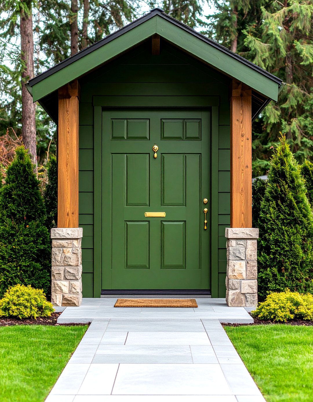 Olive Green Cedar Front Door - 20 Cedar Front Door Colors Ideas
