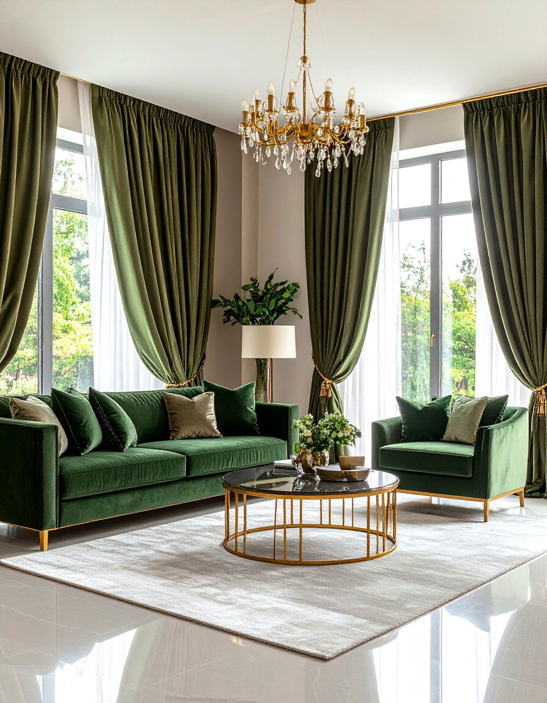 Olive Green Curtains and Window Treatments - 20 Olive Green Room Ideas