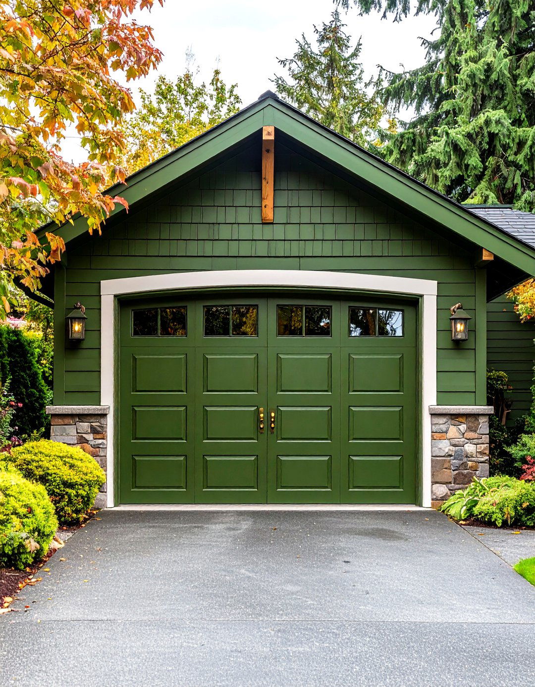 Olive Green Garage Door Heritage - 20 Garage Door Paint Ideas