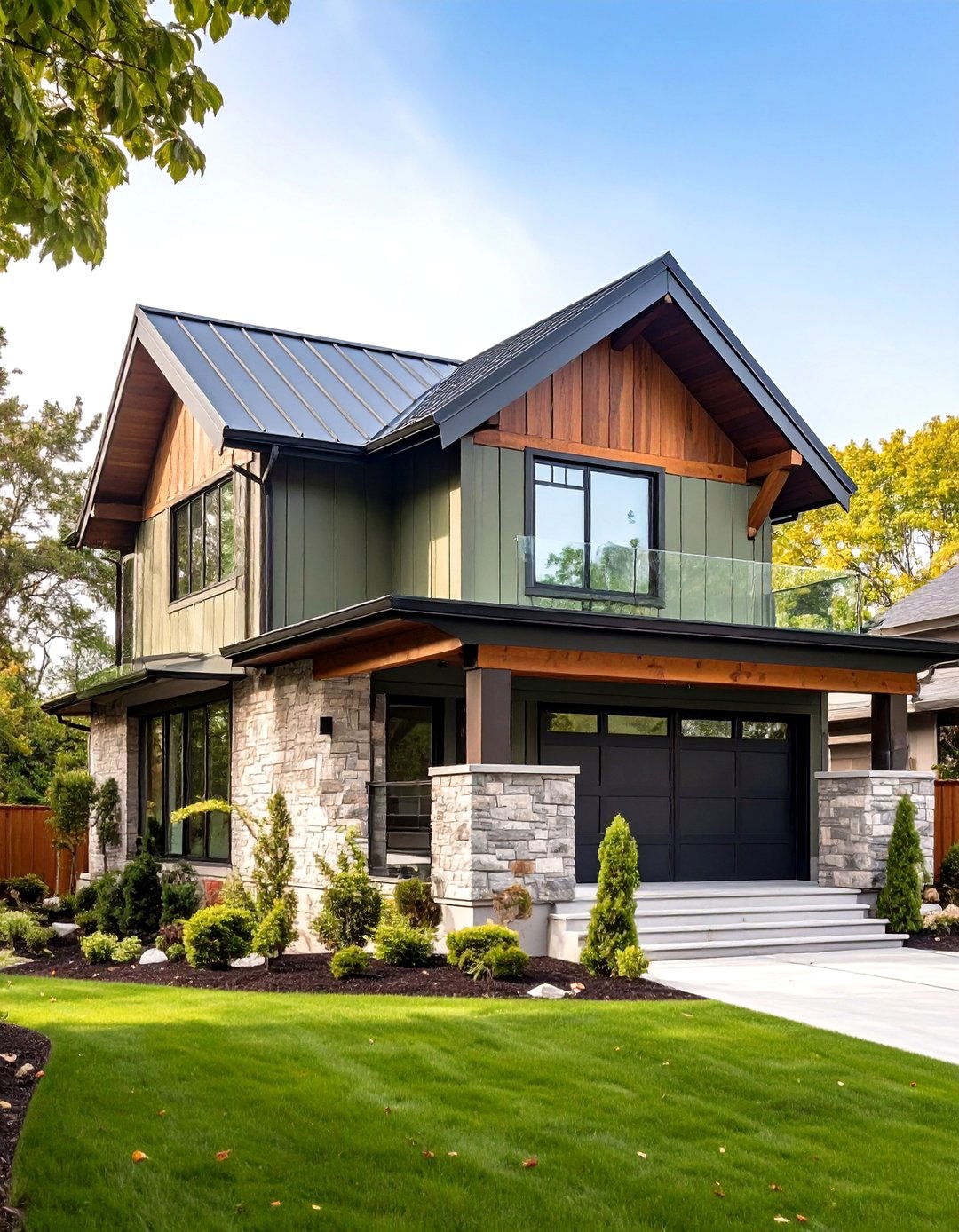 Olive Green House Exterior with Sage Green Secondary Color - 20 Olive Green House Exterior Ideas