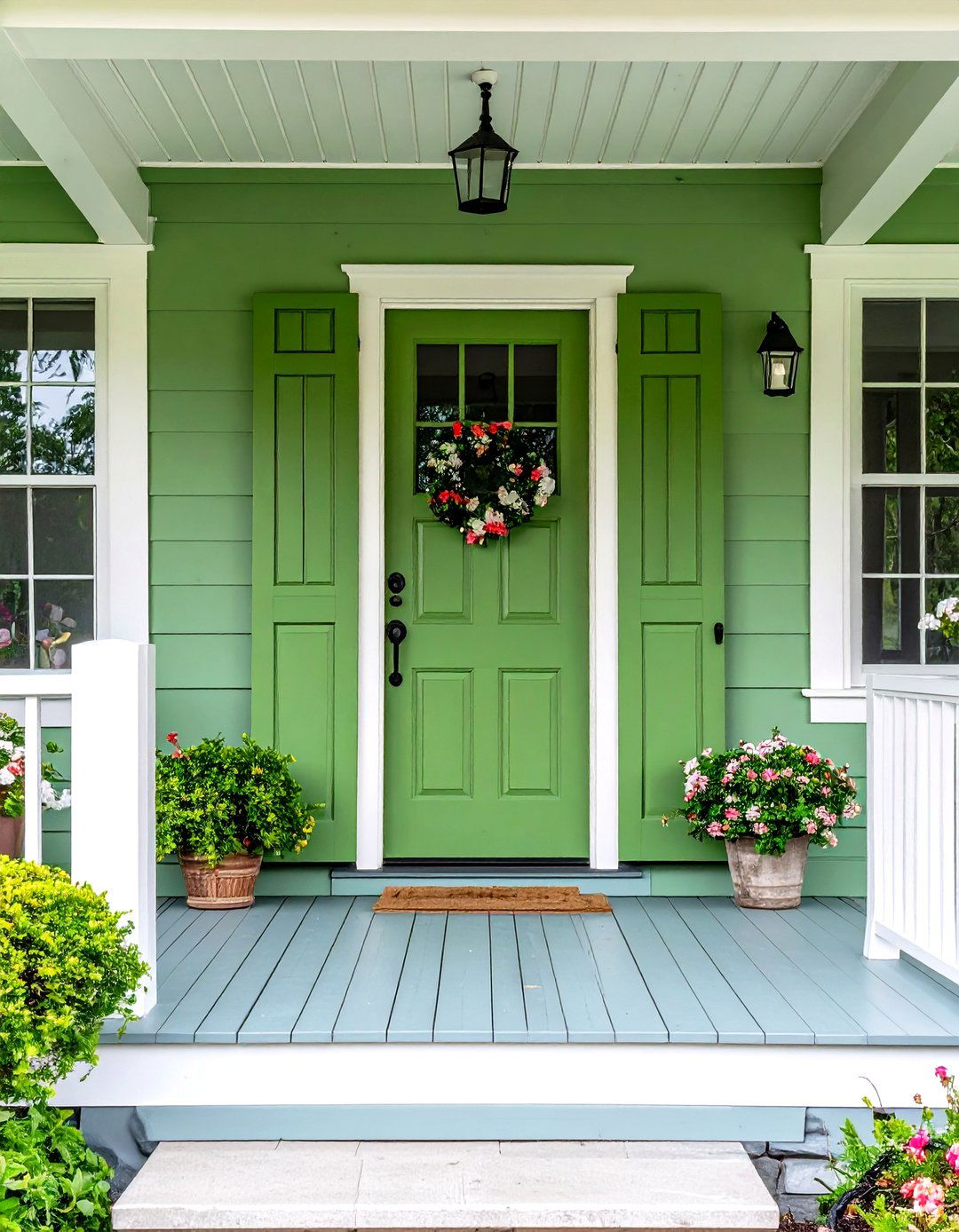 Olive Green Outdoor Indoor Connection - 20 Olive Green Room Ideas