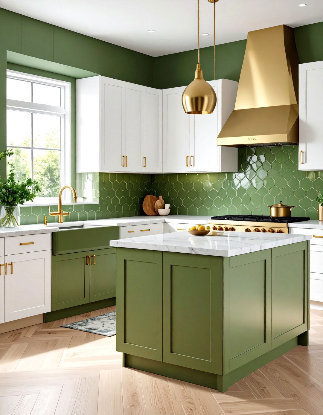 Olive Green Tile Backsplash Design - 20 Olive Green Room Ideas