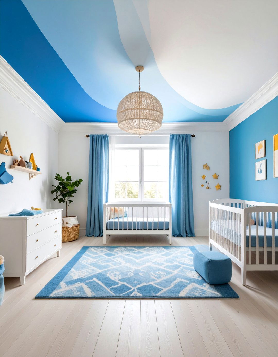 Ombre Ceiling Paint for Gradient Beauty - 20 Ceiling Paint Ideas