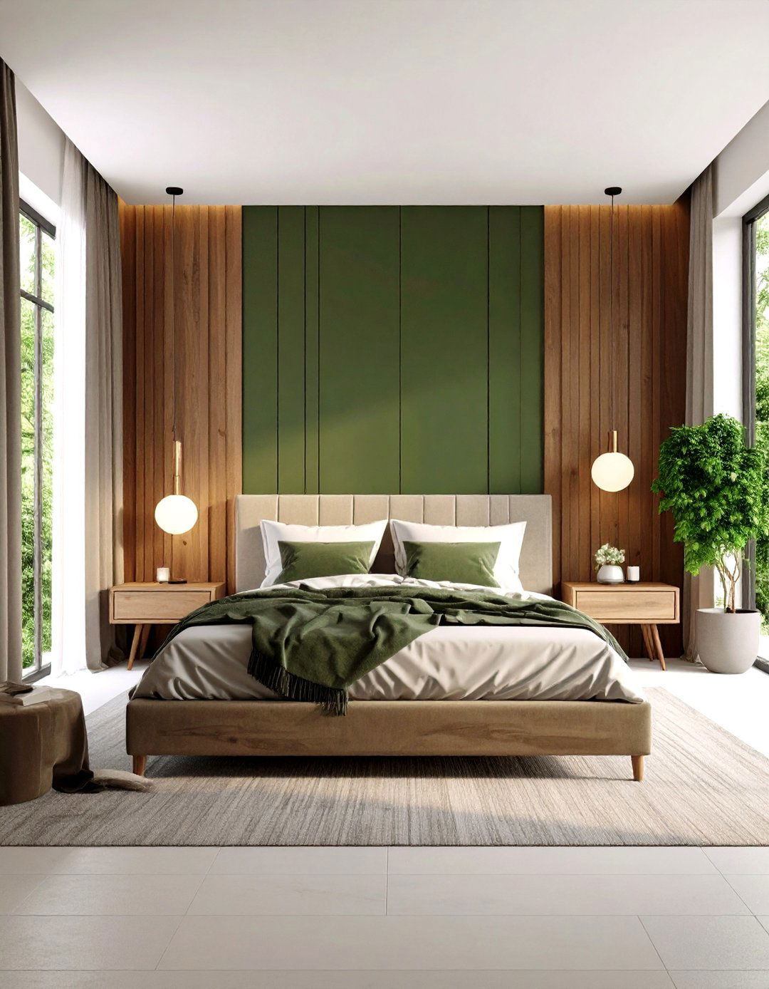 Ombre Dark Green Accent Wall for Gradient Serenity - 20 Dark Green Accent Wall Ideas