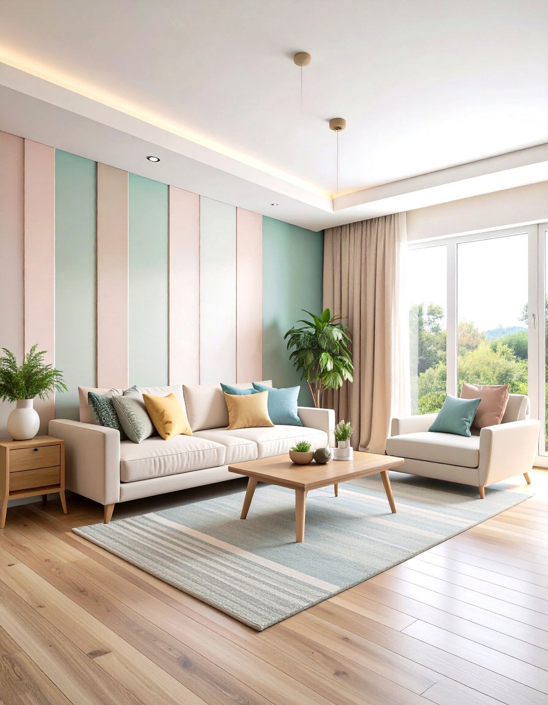 Ombre Diagonal Fade Accent Wall - 20 Geometric Accent Wall Ideas