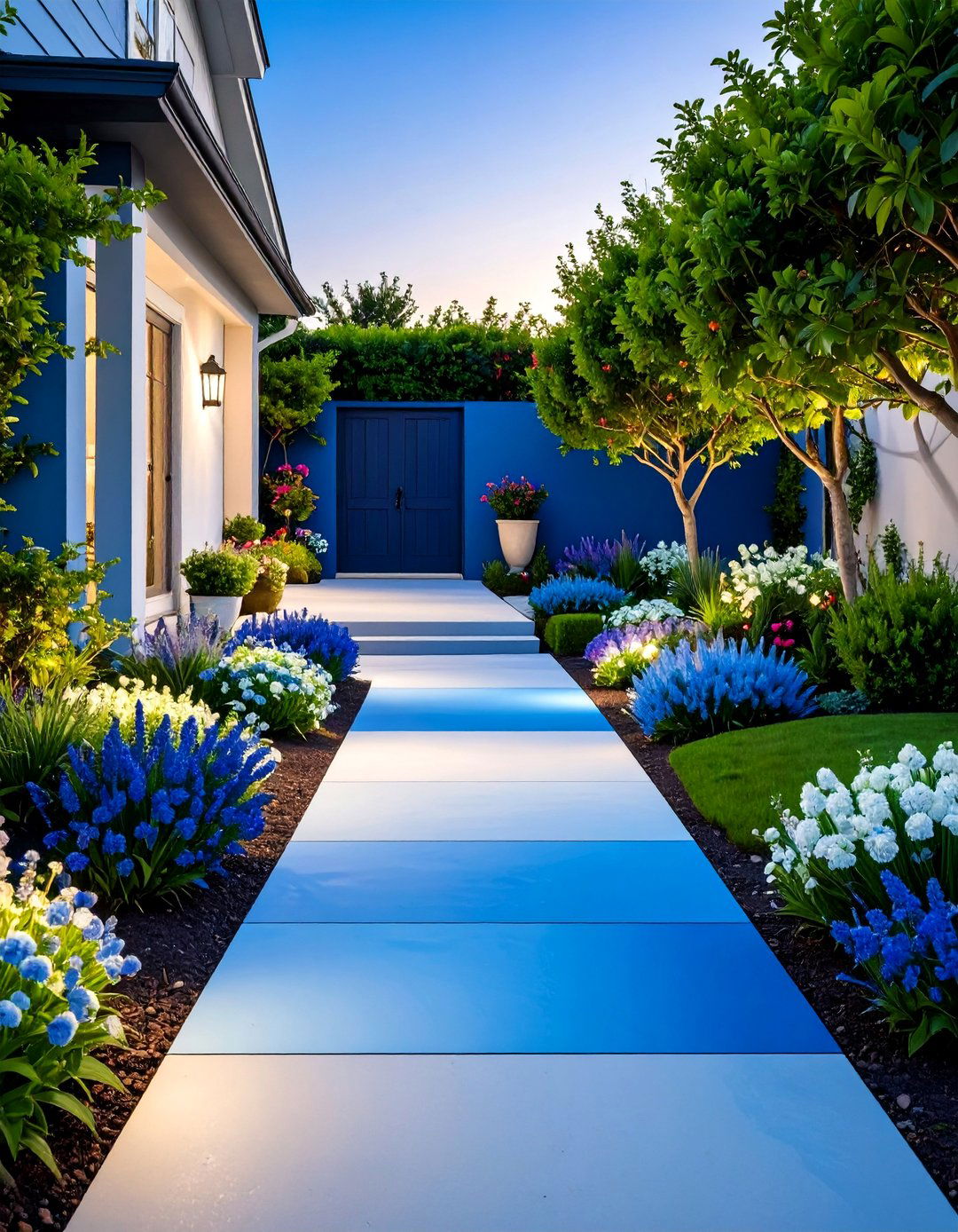 Ombre Effect Concrete Walkway Painting - 20 Concrete Walkway Painting Ideas