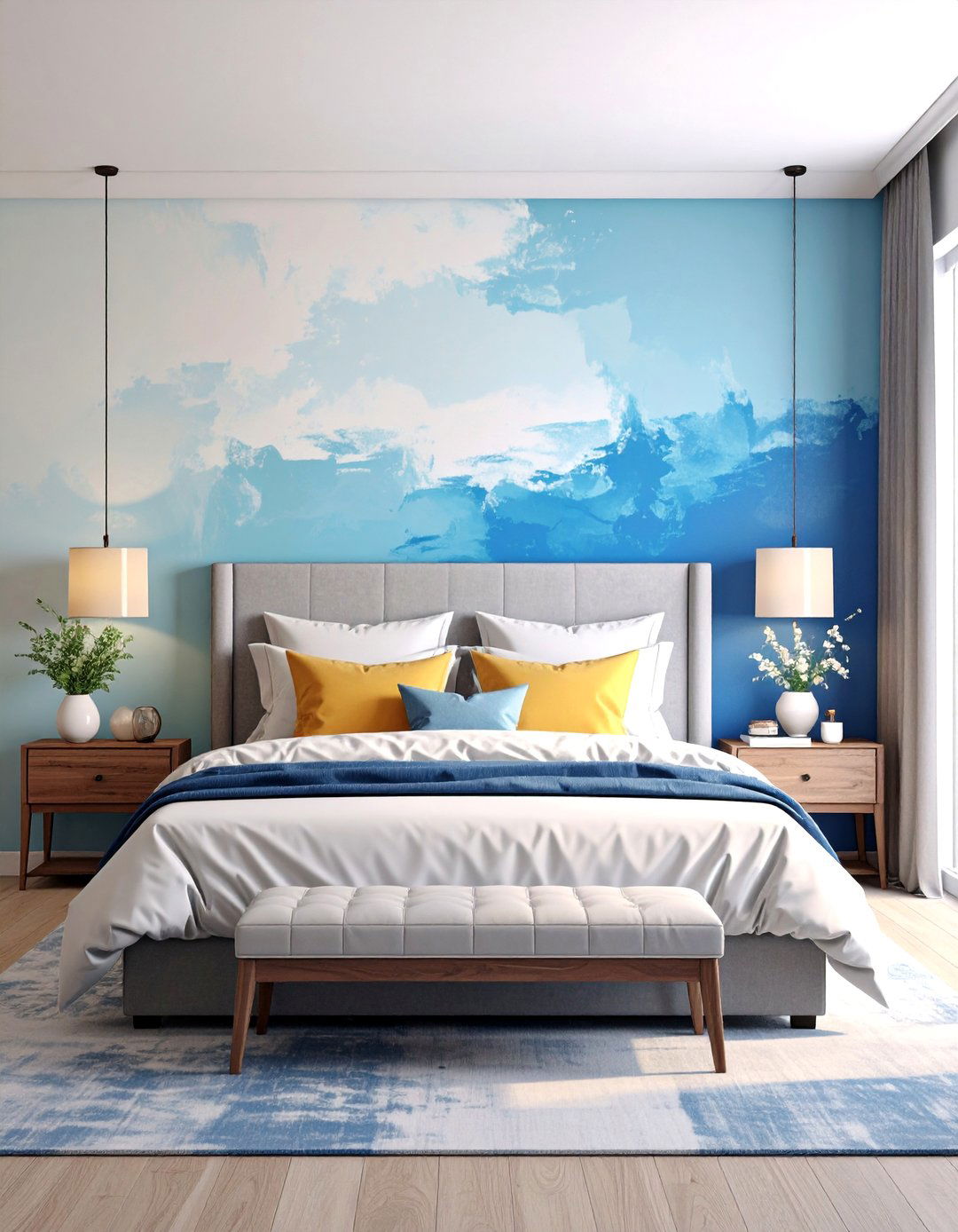 Ombre Fade Bedroom Wall Painting - 20 Bedroom Wall Painting Ideas