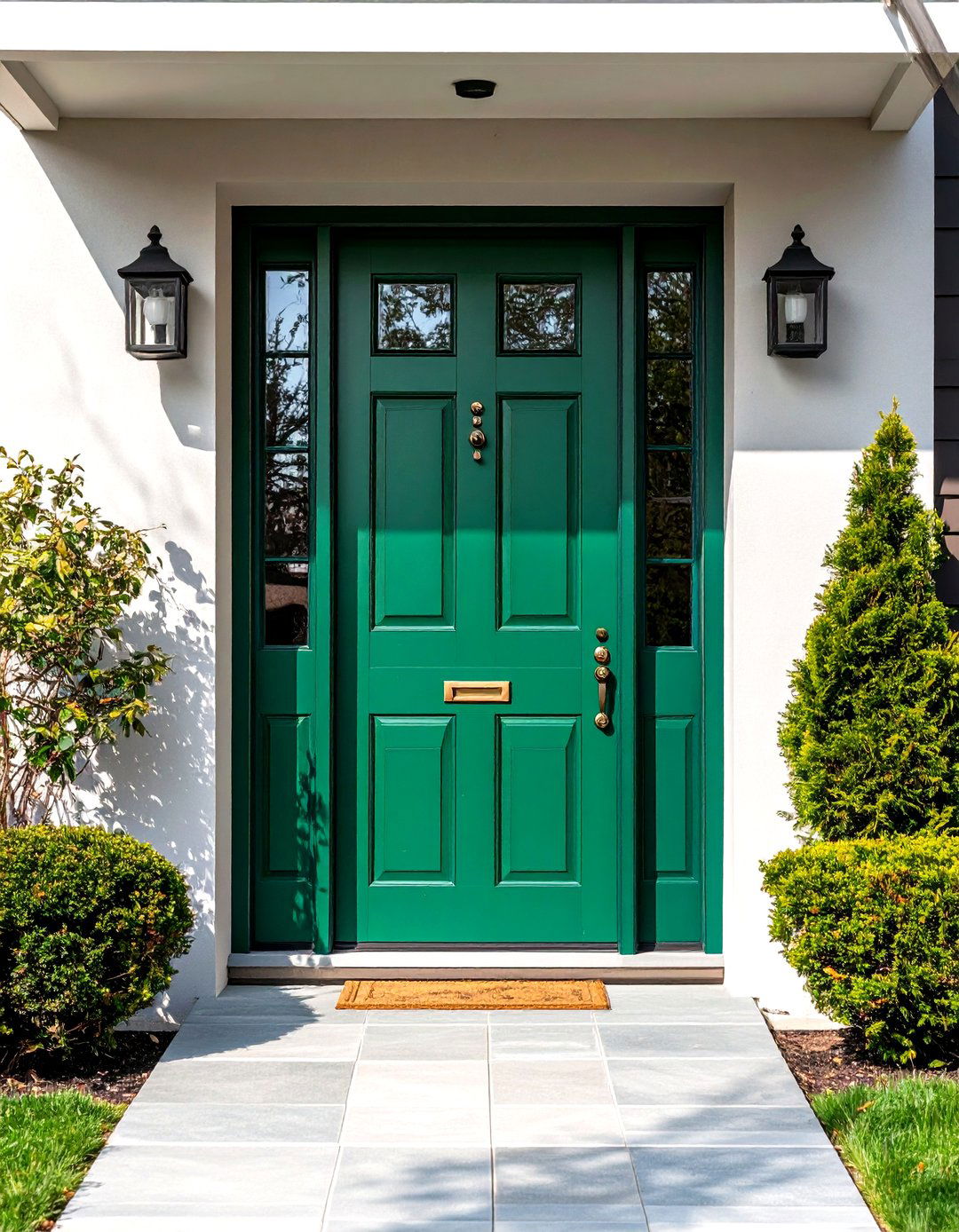Ombre Green Front Door Gradient - 20 Green Front Door Ideas