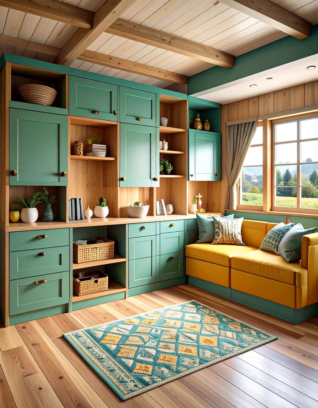 One Room Cabin Built in Storage Solutions - 20 One Room Cabin Interior Design Ideas