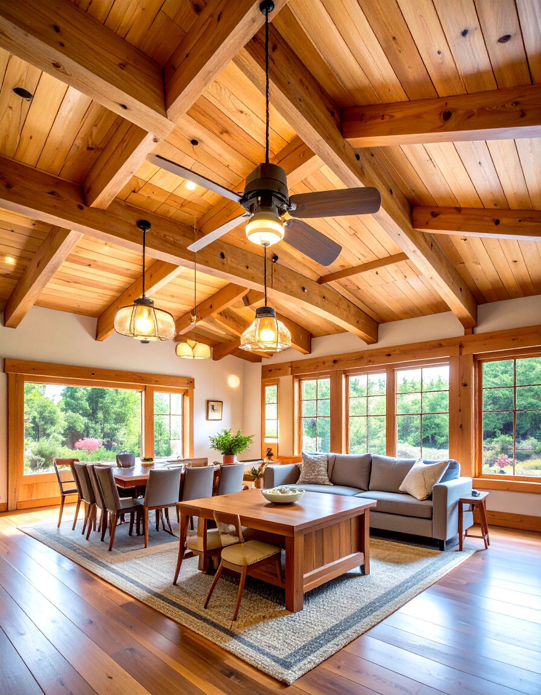 One Room Cabin Exposed Beam Ceiling Design - 20 One Room Cabin Interior Design Ideas