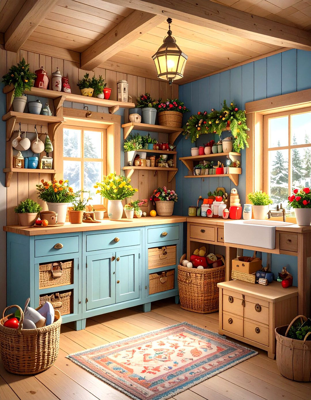 One Room Cabin Seasonal Decoration Storage - 20 One Room Cabin Interior Design Ideas