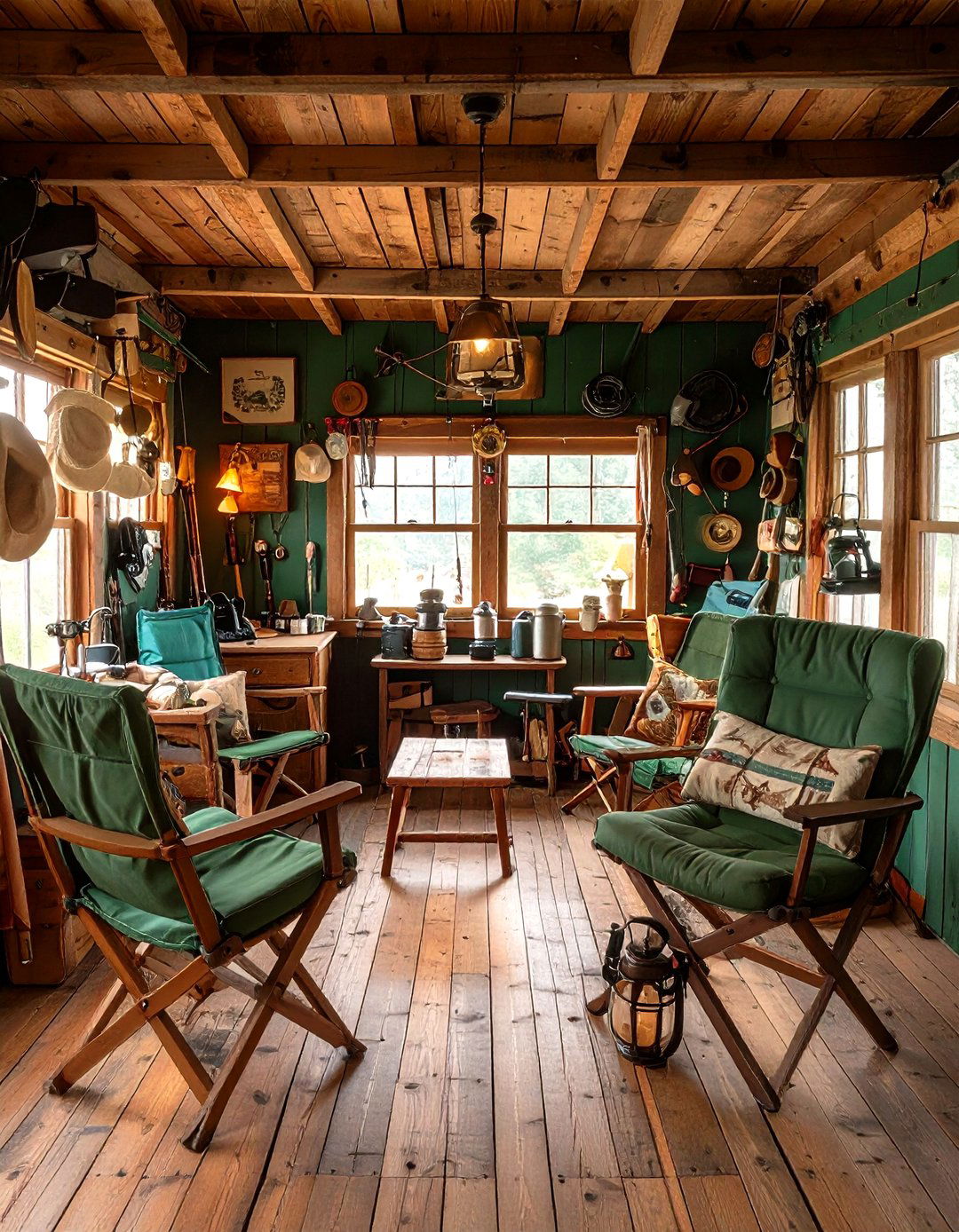 One Room Cabin Vintage Camp Decor Theme - 20 One Room Cabin Interior Design Ideas