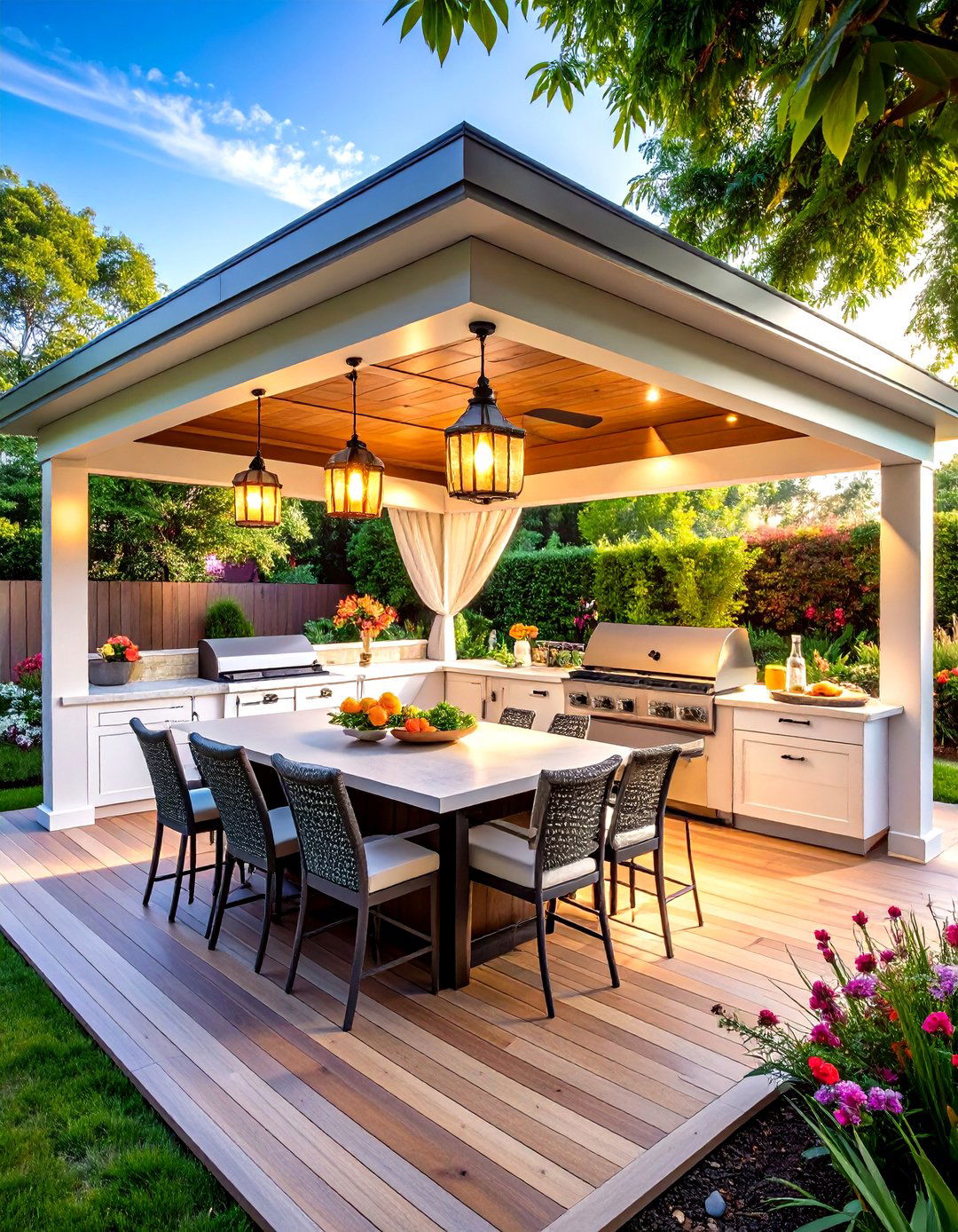 Open Air Pavilion Outdoor Kitchen with a Gazebo - 20 Outdoor Kitchen with a Gazebo Ideas