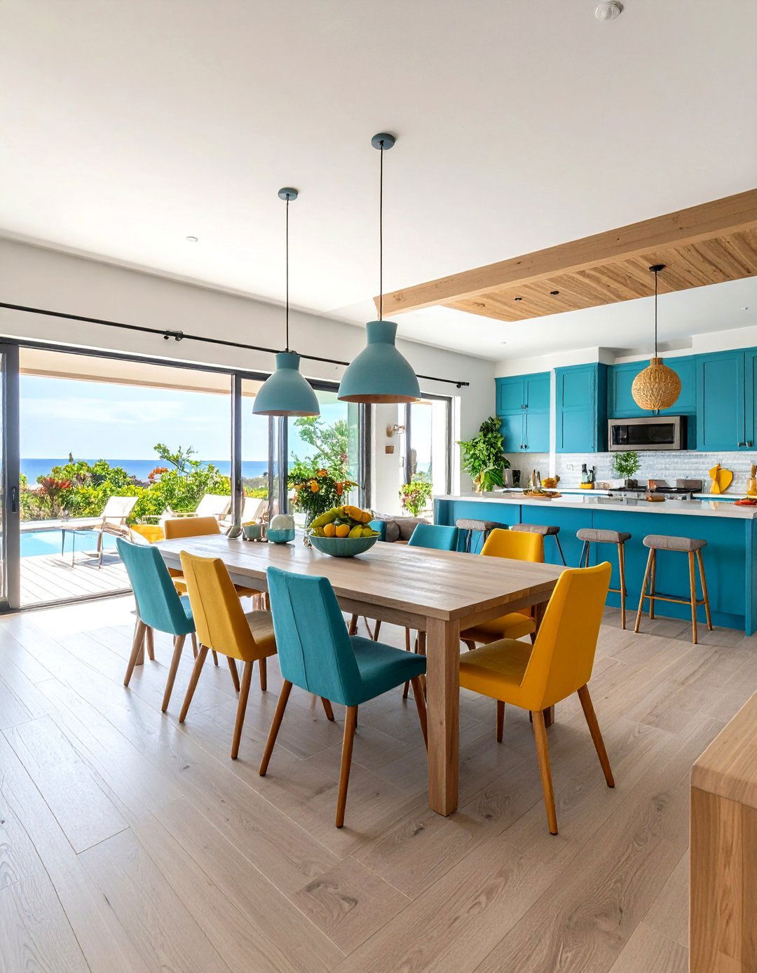 Open Concept Coastal Dining Room Design - 20 Coastal Dining Room Ideas