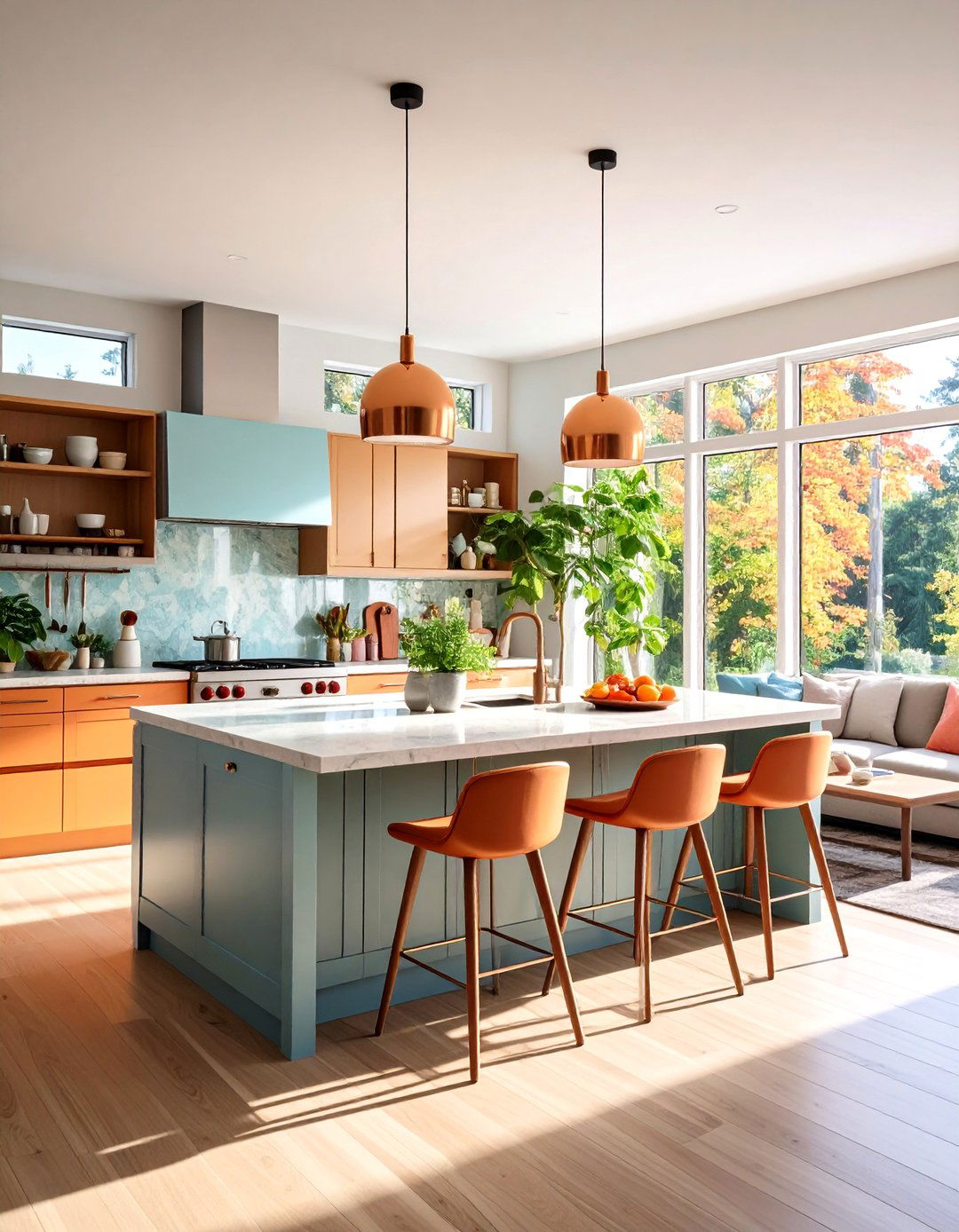 Open Concept Kitchen Layout with Living Space Integration - 20 Kitchen Layout Ideas