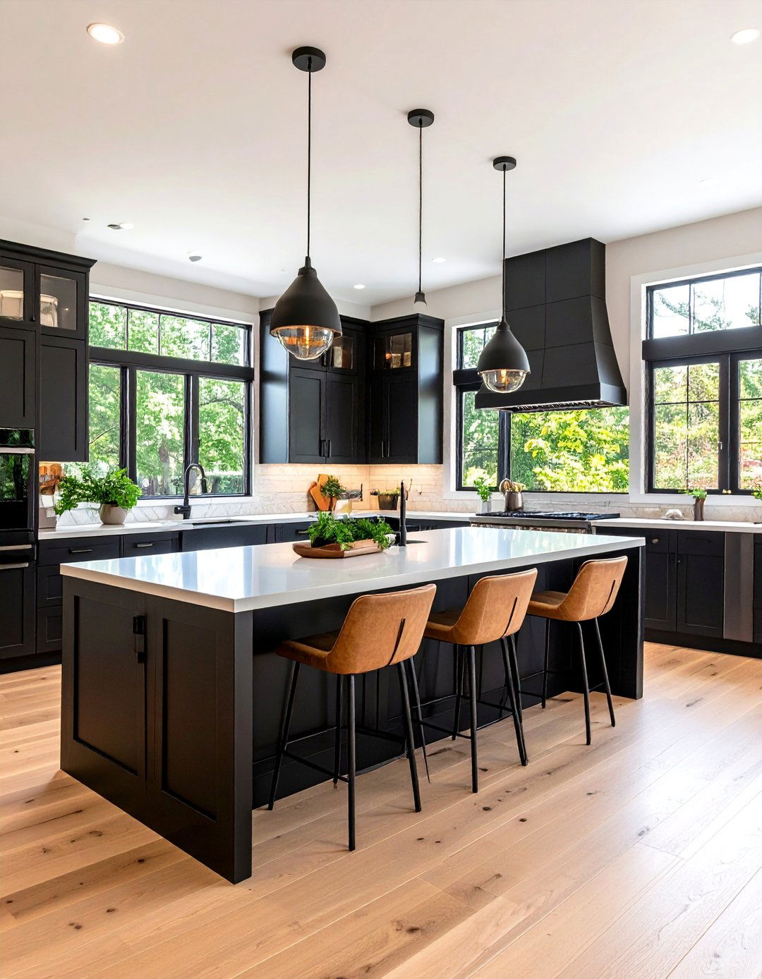 Open Concept Kitchen With Black Appliances - 20 Kitchen With Black Appliances