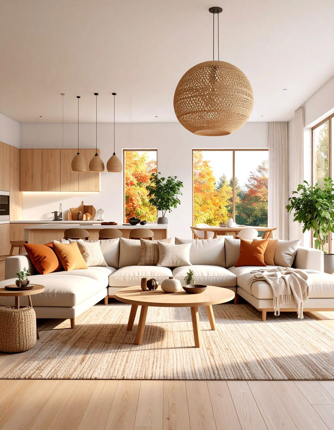 Open Concept Minimalist Living Room with Flowing Layout - 20 Minimalist Living Room Ideas